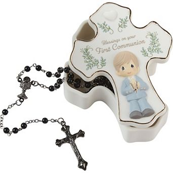 Precious Moments Blessings On Your First Communion Boy Rosary Box with Rosary