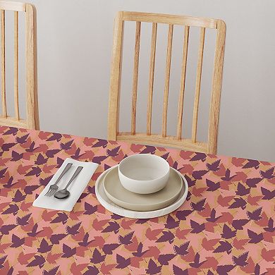 Square Tablecloth, 100% Polyester, 70x70", Fall Season Maple Leaves