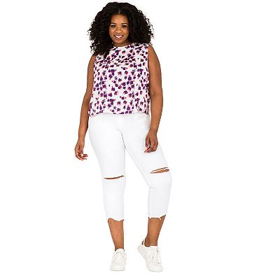 Plus Size Women's Curvy Fit Button-back Sleeveless Top