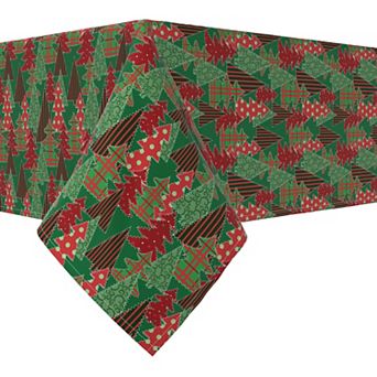 Rectangular Tablecloth, 100% Cotton, 52x104", Christmas tree Patchwork