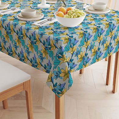 Square Tablecloth, 100% Cotton, 52x52", Floral 93