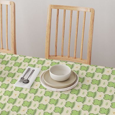 Rectangular Tablecloth, 100% Cotton, 60x120", Frog Illustration