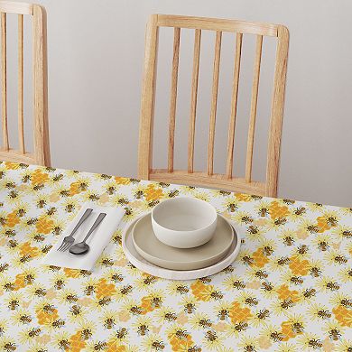 Rectangular Tablecloth, 100% Cotton, 52x84", Honey Bee Sketch