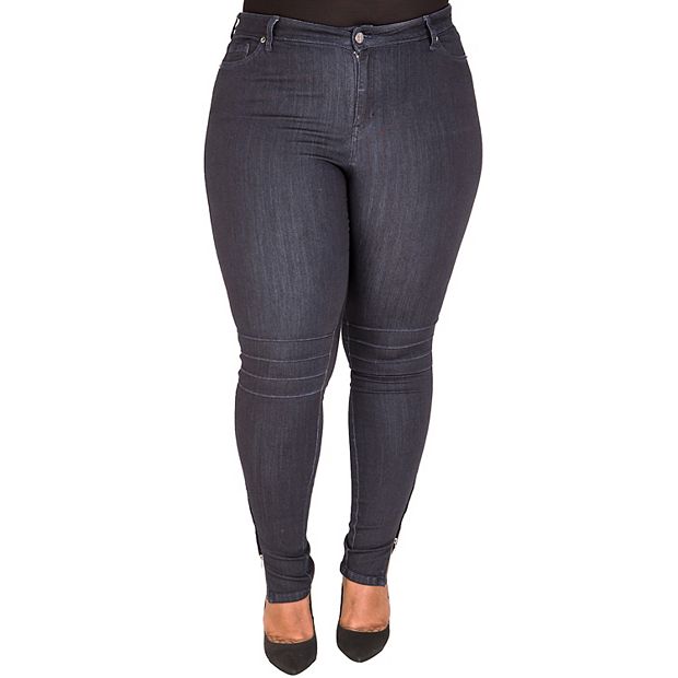 Poetic Justice Women's Plus Size Curvy Fit High Rise Stretch Denim Skinny  Jeans