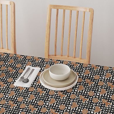 Rectangular Tablecloth, 100% Polyester, 60x104", Gingerbread Plaid