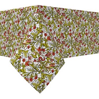 Rectangular Tablecloth, 100% Cotton, 52x84", Floral 21