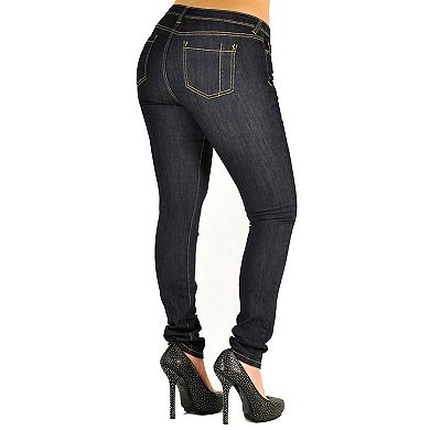 Nikki Curvy Fit Basic Skinny Hipster Low-Rise Jeans