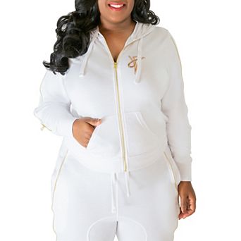 Plus Size Rachel Zip Up Tie Back Hoodie With Cut-Out