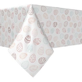 Rectangular Tablecloth, 100% Polyester, 60x120", Watercolor Decorative Easter Eggs