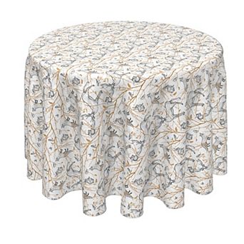 Round Tablecloth, 100% Polyester, 70" Round, Woodland Wildlife