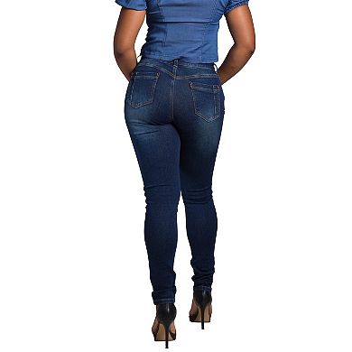 Zoey Women's Curvy Fit High Rise Stretch Denim Skinny Jeans
