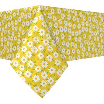 Rectangular Tablecloth, 100% Cotton, 60x84", Daisy Floral Design