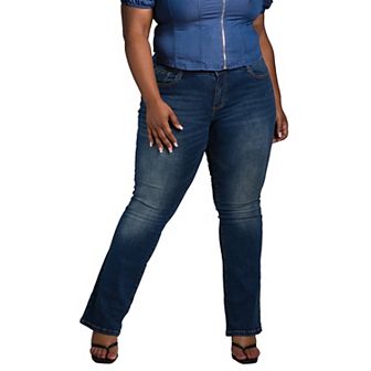Nova Women's Plus Size Curvy Fit Mid Rise Slim Boot Jean