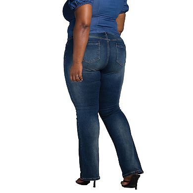 Nova Women's Plus Size Curvy Fit Mid Rise Slim Boot Jean