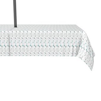 Water Repellent, Outdoor, 100% Polyester, 60x104", Grey & Blue Arrows