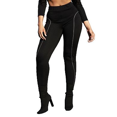 Sasha Women's High Rise Ponte Knit Moto Slip Fit Leggings