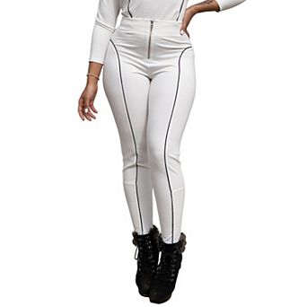 Sasha Women's High Rise Ponte Knit Moto Slip Fit Leggings