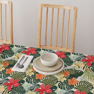Square Tablecloth, 100% Polyester, 54x54", Hibiscus Garden