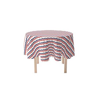 Round Tablecloth, 100% Polyester, 60" Round, Patriotic Chevron
