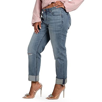 Verla Curvy Fit True Slight Rip Boyfriend Jeans