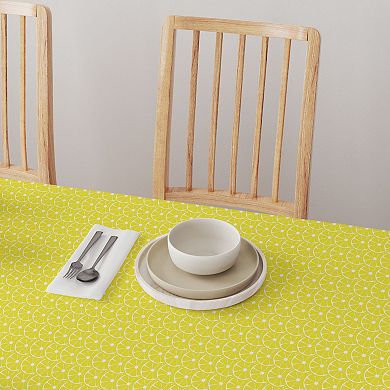 Round Tablecloth, 100% Polyester, 70" Round, Allover Lemon Slices
