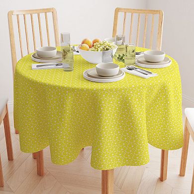 Round Tablecloth, 100% Polyester, 70" Round, Allover Lemon Slices