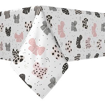 Rectangular Tablecloth, 100% Cotton, 60x120", Patterned Bows