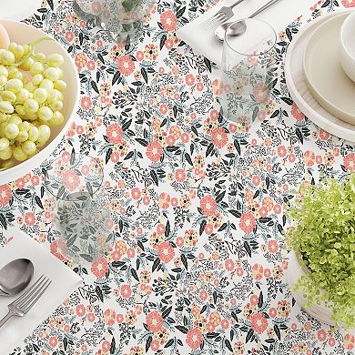 Round Tablecloth, 100% Polyester, 70" Round, Botanical Blossom