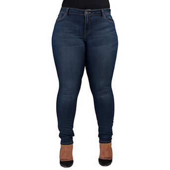 Women's Plus Size Curvy Fit High Rise Stretch Denim Skinny Jeans