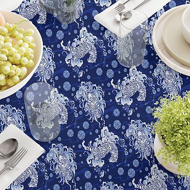 Square Tablecloth, 100% Cotton, 52x52", Floral 181