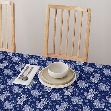 Square Tablecloth, 100% Cotton, 52x52", Floral 181