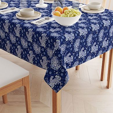 Square Tablecloth, 100% Cotton, 52x52", Floral 181