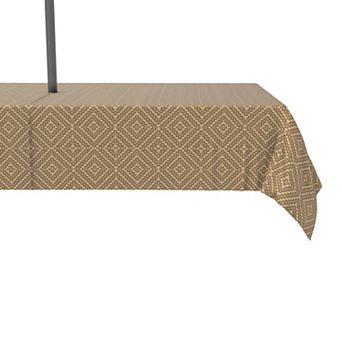 Water Repellent, Outdoor, 100% Polyester, 60x104", Diamond Wicker Wood Work