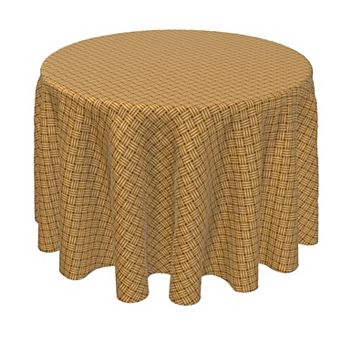 Round Tablecloth, 100% Polyester, 90" Round, Wicker Reed Fence