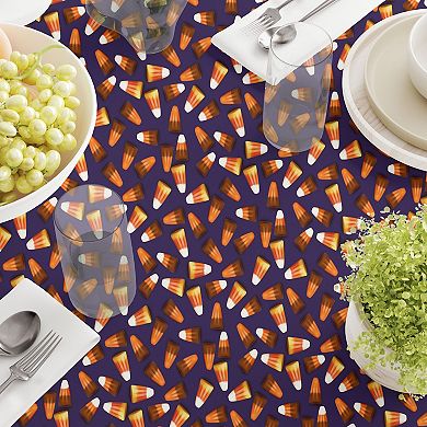Round Tablecloth, 100% Polyester, 90" Round, 3D Candy Corn