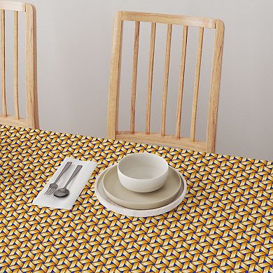 Rectangular Tablecloth, 100% Polyester, 60x84", Handmade Straw Wicker