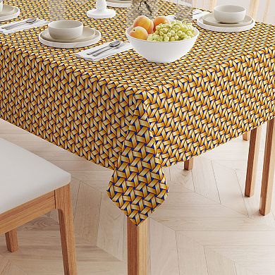 Rectangular Tablecloth, 100% Polyester, 60x84", Handmade Straw Wicker