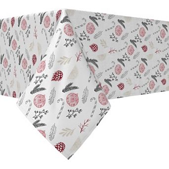 Square Tablecloth, 100% Cotton, 52x52", Christmas Tree Decorations