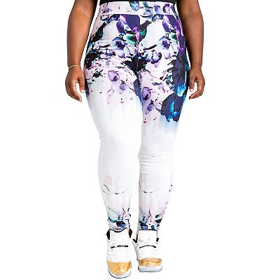 Plus Size Lena Floral Print Activewear Tracksuit Leggings