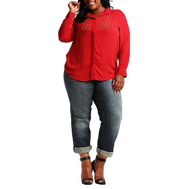 Plus Size Verla Curvy Fit Boyfriend Jeans In Hurricane Wash Bleach Spots And Rolled Cuffs