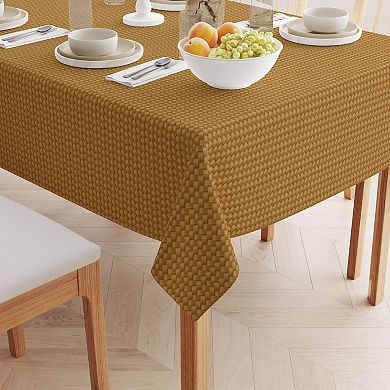 Square Tablecloth, 100% Polyester, 60x60", Fine Cane Woven Fibers