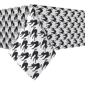 Square Tablecloth, 100% Polyester, 70x70", Black Scaredy Cats