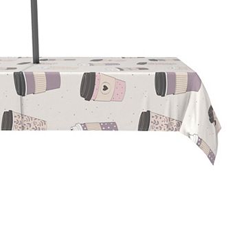 Water Repellent, Outdoor, 100% Polyester, 60x84", Coffee To Go