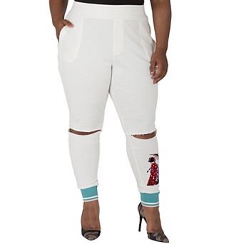 Plus Size Akira French Terry Embroidery Ankle Jogger Pants