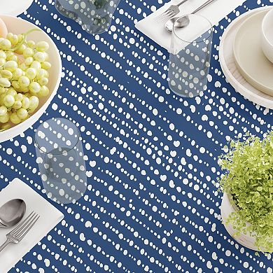 Square Tablecloth, 100% Polyester, 60x60", Dots in Stripes