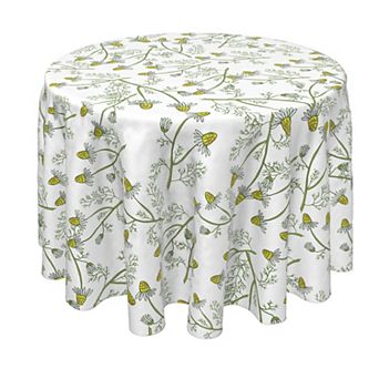 Round Tablecloth, 100% Polyester, 60" Round, Natures Flowers
