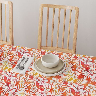 Round Tablecloth, 100% Polyester, 90" Round, Hibiscus Island Style