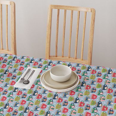 Square Tablecloth, 100% Cotton, 52x52", Holiday Hot Cocoa Mugs