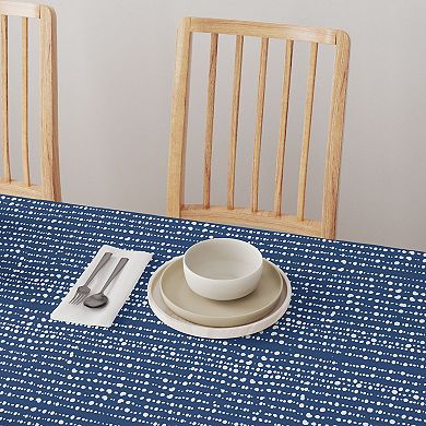Square Tablecloth, 100% Cotton, 52x52", Dots in Stripes