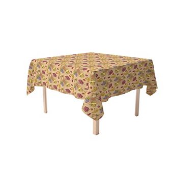Square Tablecloth, 100% Cotton, 52x52", Bunches of Fruit